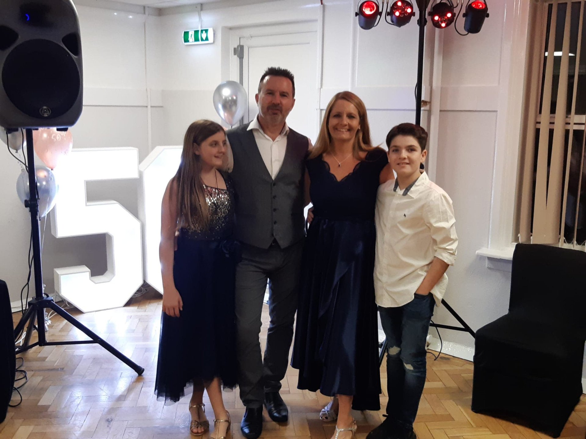 Teresa and family at 50th birthday party