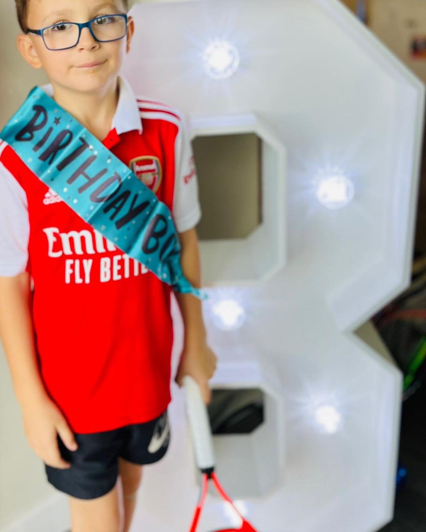 Gus with birthday sash